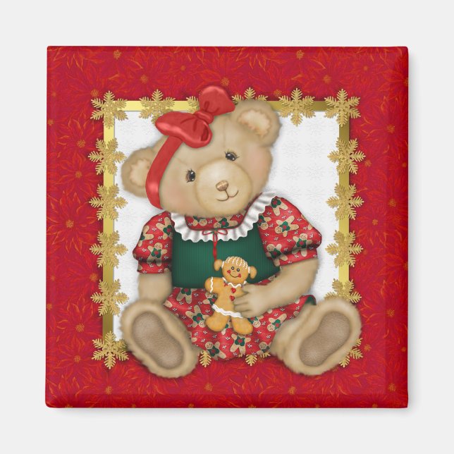 Imán Beary Merry Christmas-Chica Teddy (Frente)