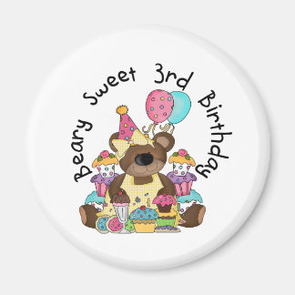 Imán Beary Sweet 3er cumpleaños camisetas y regalos