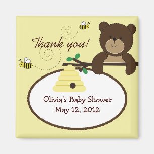 Imán Beary Sweet Bear & Bee Baby Shower Favnet Magnet