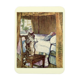 Imán Beatrix Potter Cat Sirviendo Té