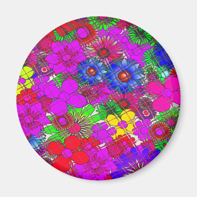 Imán Beautiful colorful amazing floral pattern design a (Frente)