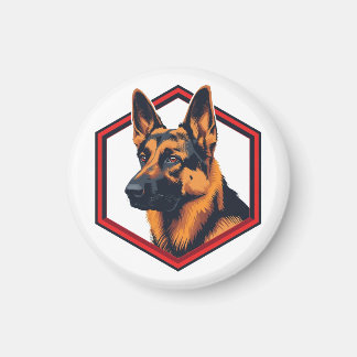 Imán Beautiful German Shepard In A Six Sided Frame