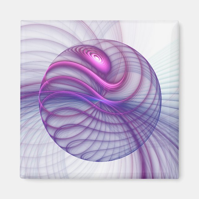 Imán Beautiful Swing Modern Abstract Fractal Art Pink (Frente)