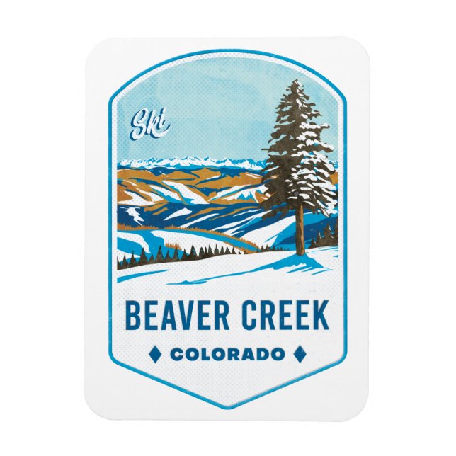 Imán Beaver Creek Colorado Ski Badge (Vertical)