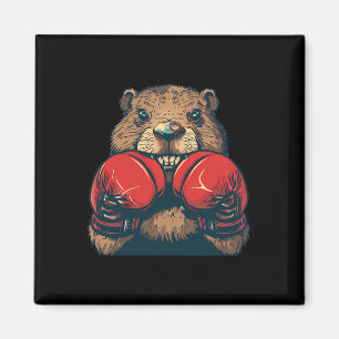 Imán Beaver De Boxeo Brillante Con Emblema De Guantes P