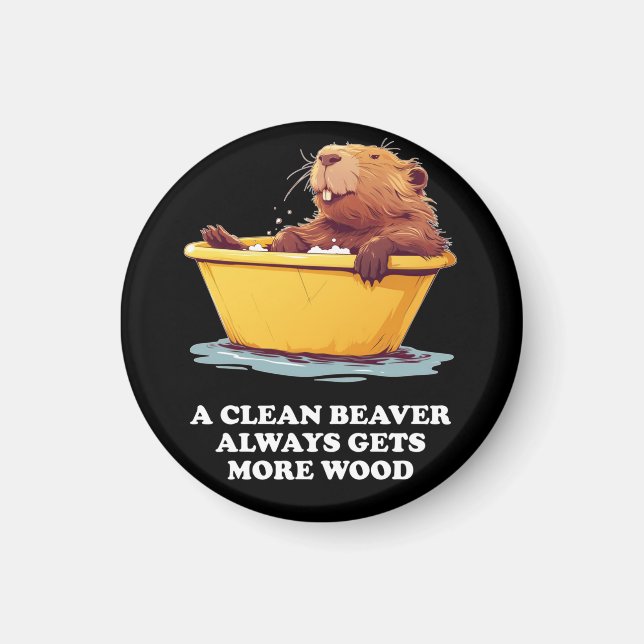 Imán Beaver Lover Bath (Frente)