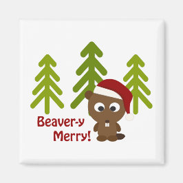 Imán ¡Beaver-y Merry! Navidades Beaver