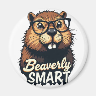 Imán Beaverly Smart - Gráfica divertida de castores con