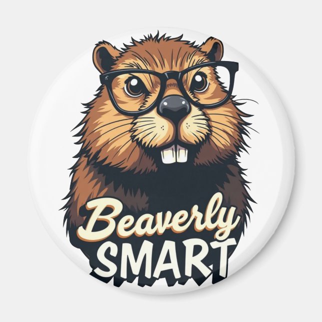 Imán Beaverly Smart - Gráfica divertida de castores con (Frente)