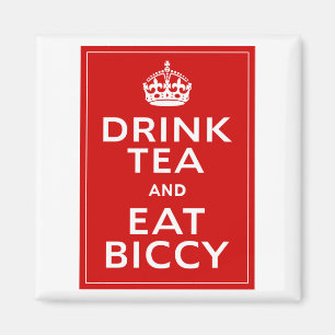 Imán Beba el té y coma la diversión de Británicos de