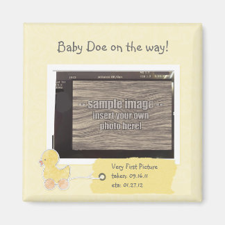 Imán Bebé amarillo Ultrasonido Personalizado de fotogra