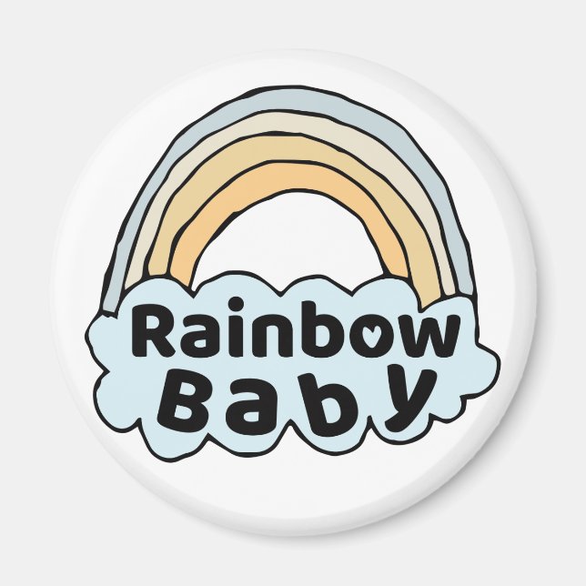 Imán Bebé arcoiris neutral Nacimiento Bendición Milagro (Frente)