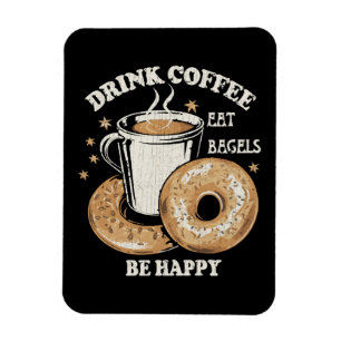 Imán Bebe Café Come Bagels Sé Feliz