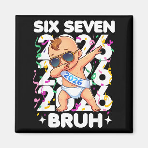 Imán Bebé de año nuevo 2026 Seis Siete Bruh Divertido G