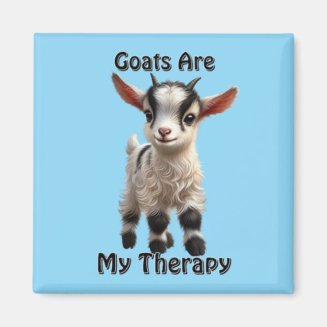 Imán Bebé de cabra con un pieles esponjoso y una expres (Frente)