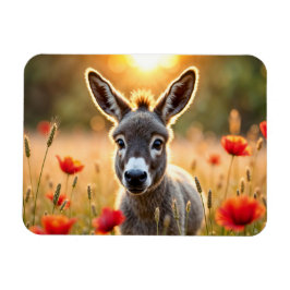 Imán Bebé de donkey naturaleza pacífica, campo de amapo