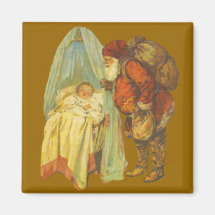 Imán Bebé de Navidad Santa Claus Vintage
