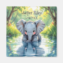 Bebé Elefante Adorable y Reflexión Personalizados