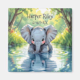 Imán Bebé Elefante Adorable y Reflexión Personalizados