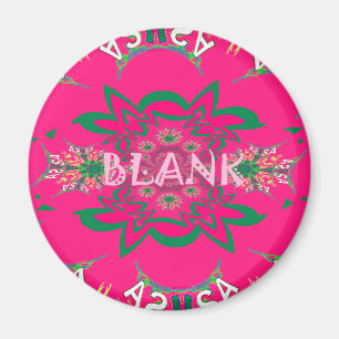 Imán Bebé en blanco Vivid Pink Floral Purple Shade Mono