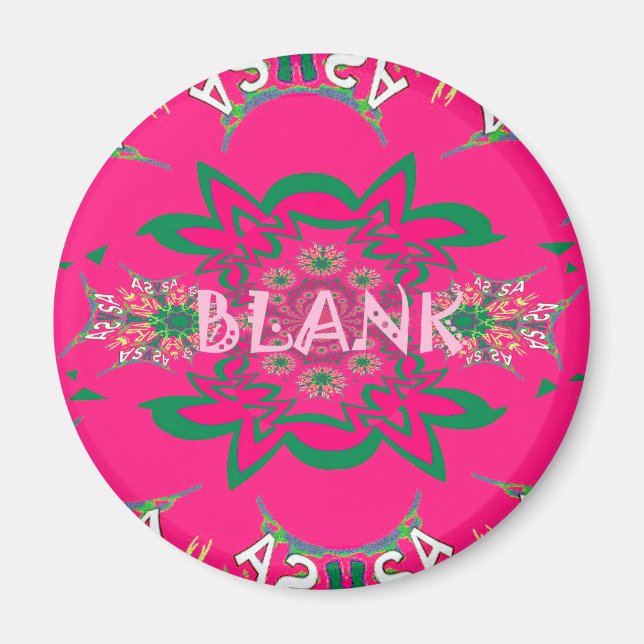 Imán Bebé en blanco Vivid Pink Floral Purple Shade Mono (Frente)