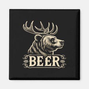 Imán Bebe Funny Vintage Design Bear con Antlers F