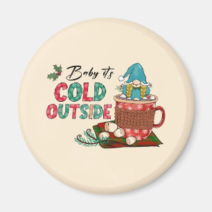 Imán Bebé hace frío afuera Navidades Gnome
