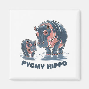 Imán Bebé Hipopótamo Pygmo Lindo Moo Deng Zoo Divertido