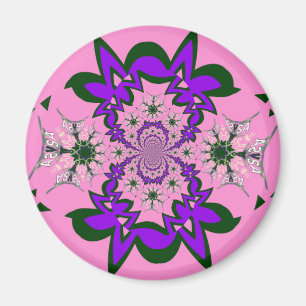 Imán Bebé lindo Floral Rosa Morada Sombra Motif Art