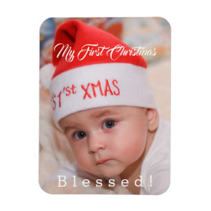Imán Bebé lindo mi primera fiesta navideña de Papá Noel