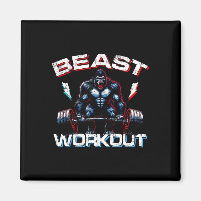 Imán Bebe Silverback Deadlift Gym Chistes Gorilla Worko (Frente)