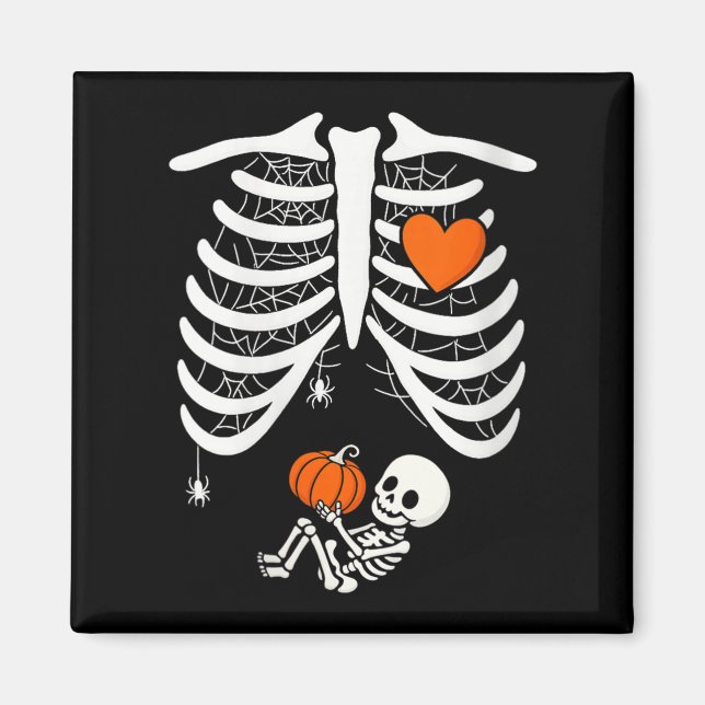 Imán Bebé Skeleton Embarazado Jaula De Rib Xris Para Fa (Frente)