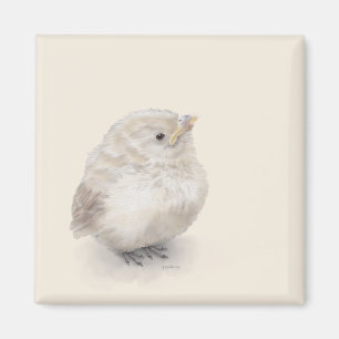 Imán Bebé Sparrow Digital Watercolor