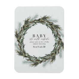 Imán bebe su frío fuera de la acuarela wreath baby show