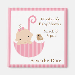 Imán Bebé y pájaro en paraguas