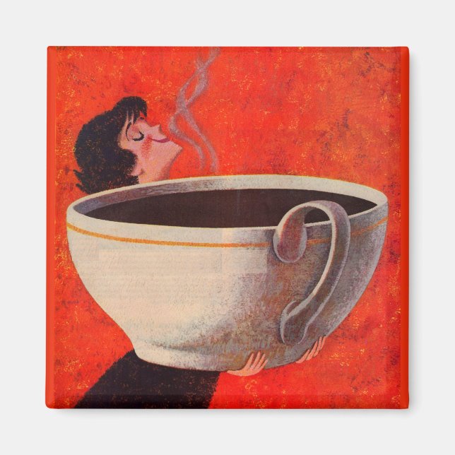 Imán bebedor de café grande (Frente)