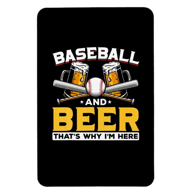 Imán Bebedor de cerveza béisbol humor de cerveza cumple (Vertical)