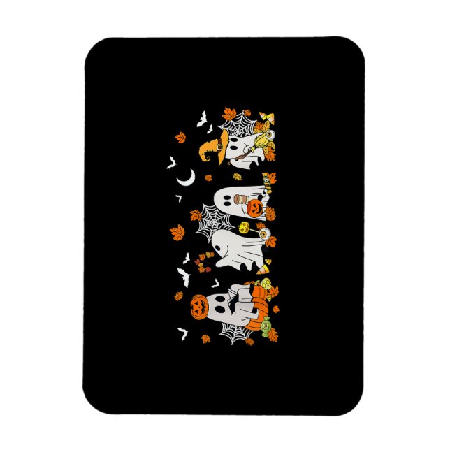 Imán Beber café dulce fantasma Halloween Fall Ghost Bo (Vertical)