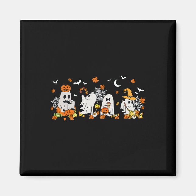 Imán Beber café dulce fantasma Halloween Fall Ghost Bo (Frente)