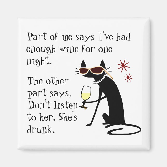 Imán Beber gato, no le escuches, está borracha (Frente)