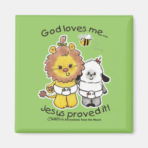 Imán Bebés de león y cordero