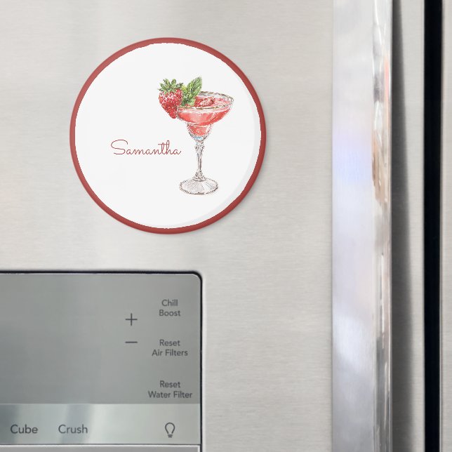 Imán Bebida De Cóctel De Fresa Blanca Roja (In situ (nevera))