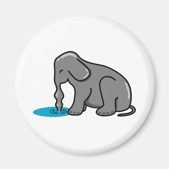 Imán Bebida de elefante (gris) (Frente)