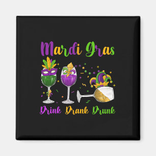 Imán Bebida Mardi Gras Bebida Máscara De Vino Borracho