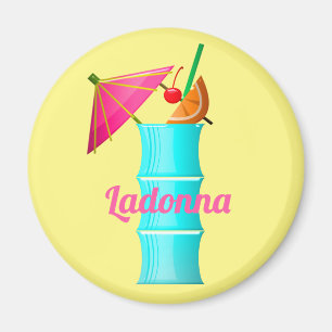 Imán Bebida tropical colorida verano cóctel hawaiano