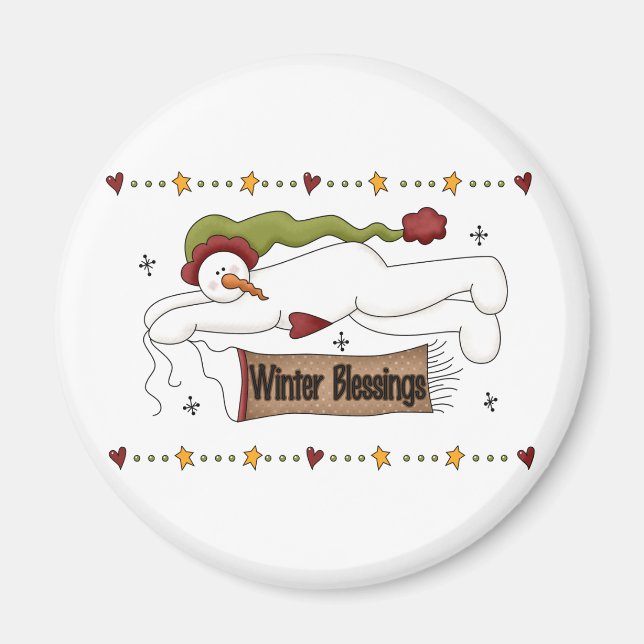 Imán Bebidas de invierno camisetas y regalos (Frente)
