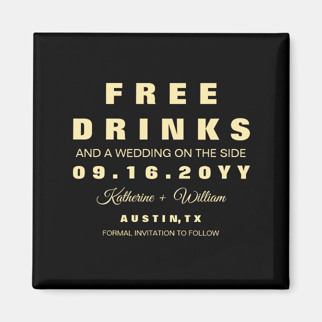 Imán Bebidas Graciosas Y Gratuitas Para El personalizad (Frente)