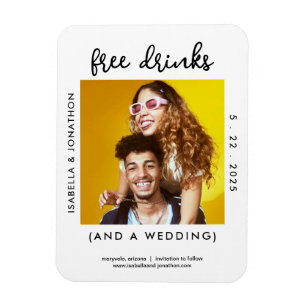 Imán Bebidas gratis Divertidas Guardar la tarjeta fotog