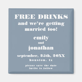 Imán Bebidas Gratuitas Casadas Con Un Azul Demasiado Du