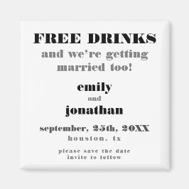 Imán Bebidas Gratuitas Casadas Demasiado Graciosas Salv